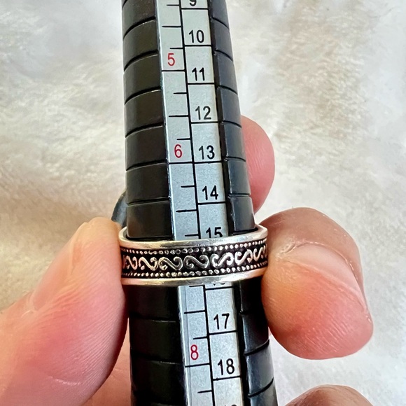 925 OMG INSANE! Blue Flash Labradorite Ornate High Profile Ring 7 - Picture 10 of 12